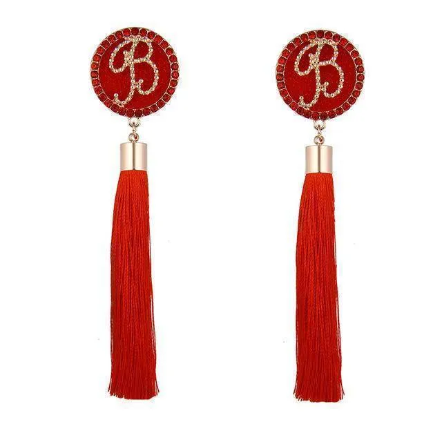 A-G Letter Tassels Earrings