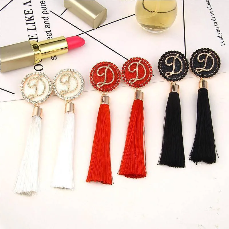 A-G Letter Tassels Earrings