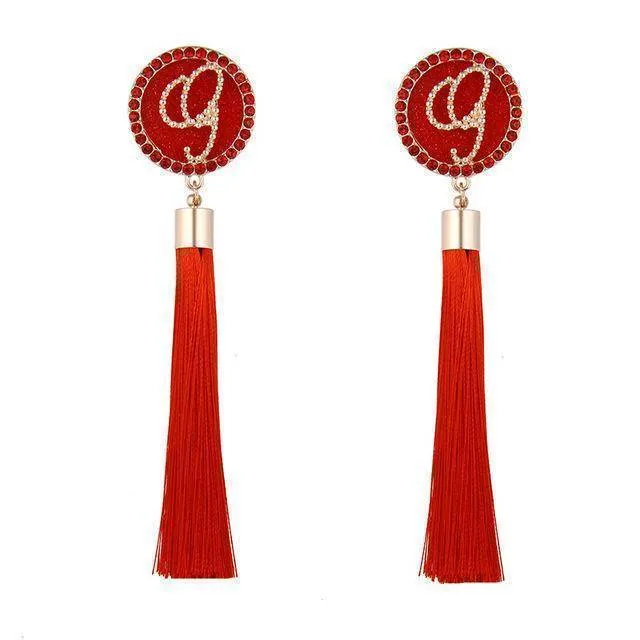 A-G Letter Tassels Earrings