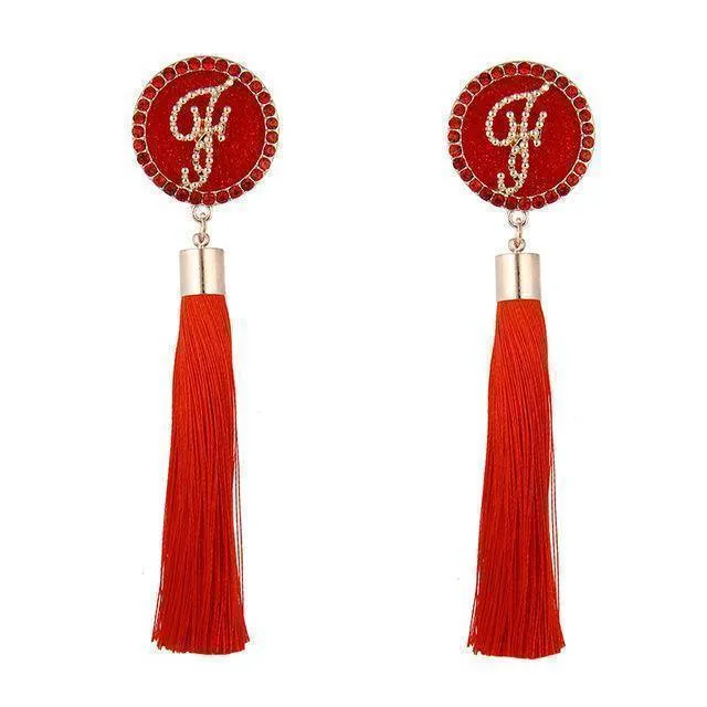 A-G Letter Tassels Earrings