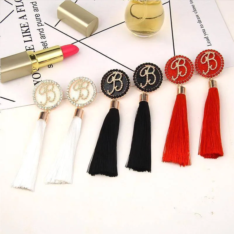 A-G Letter Tassels Earrings