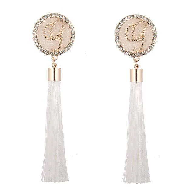 A-G Letter Tassels Earrings