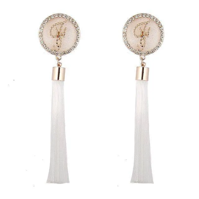 A-G Letter Tassels Earrings