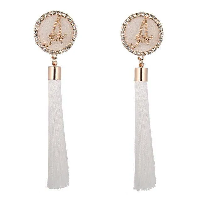 A-G Letter Tassels Earrings