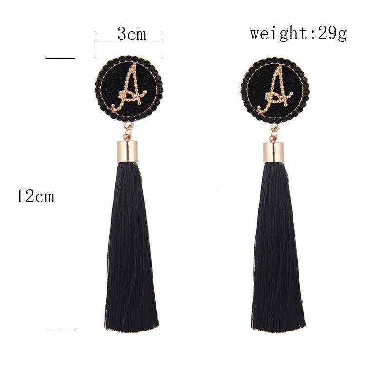 A-G Letter Tassels Earrings