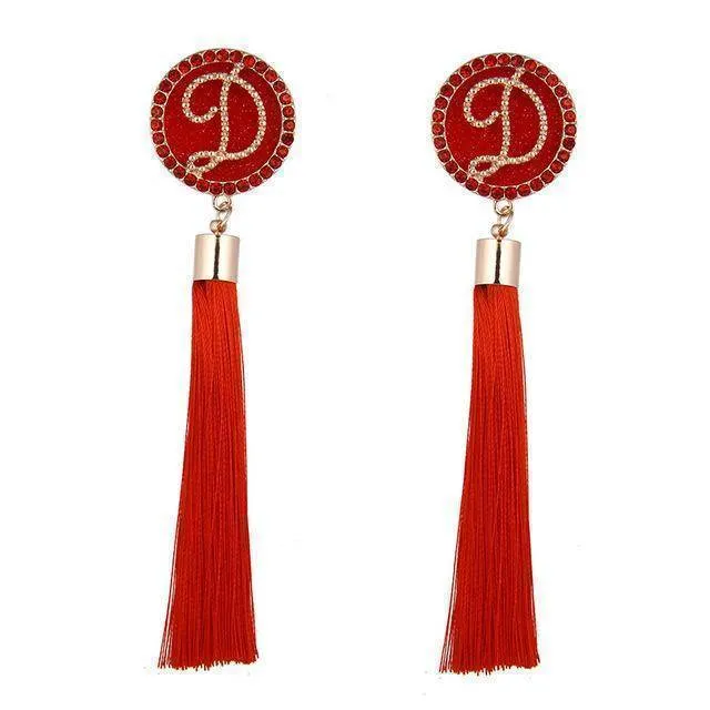 A-G Letter Tassels Earrings