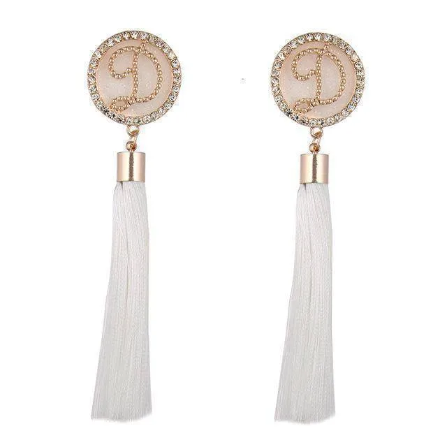 A-G Letter Tassels Earrings