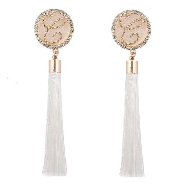 A-G Letter Tassels Earrings