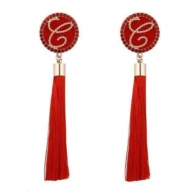 A-G Letter Tassels Earrings