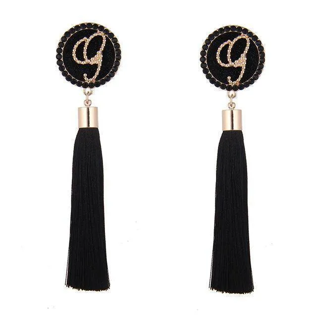 A-G Letter Tassels Earrings