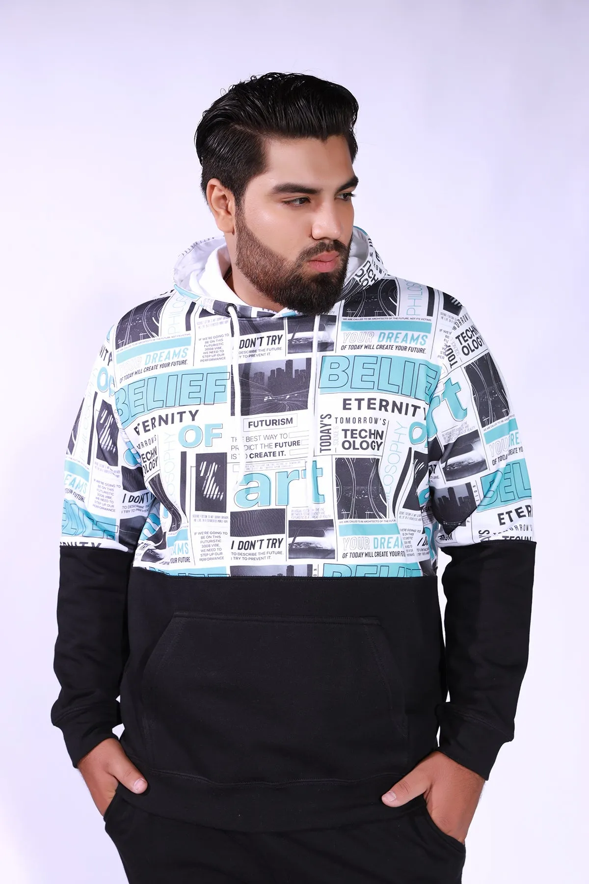 Artistic Two-Tone Hoodie (Plus Size) - W21 - MH0022P