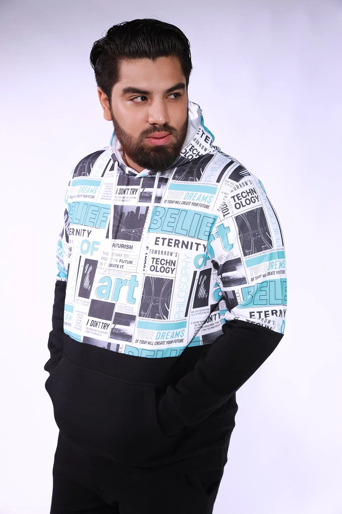 Artistic Two-Tone Hoodie (Plus Size) - W21 - MH0022P