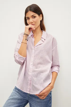 ASHLYN STRIPED BUTTON-UP SHIRT