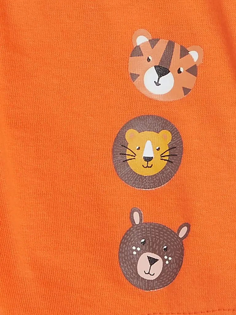 Baby HOP Orange Printed Shorts Set of Two