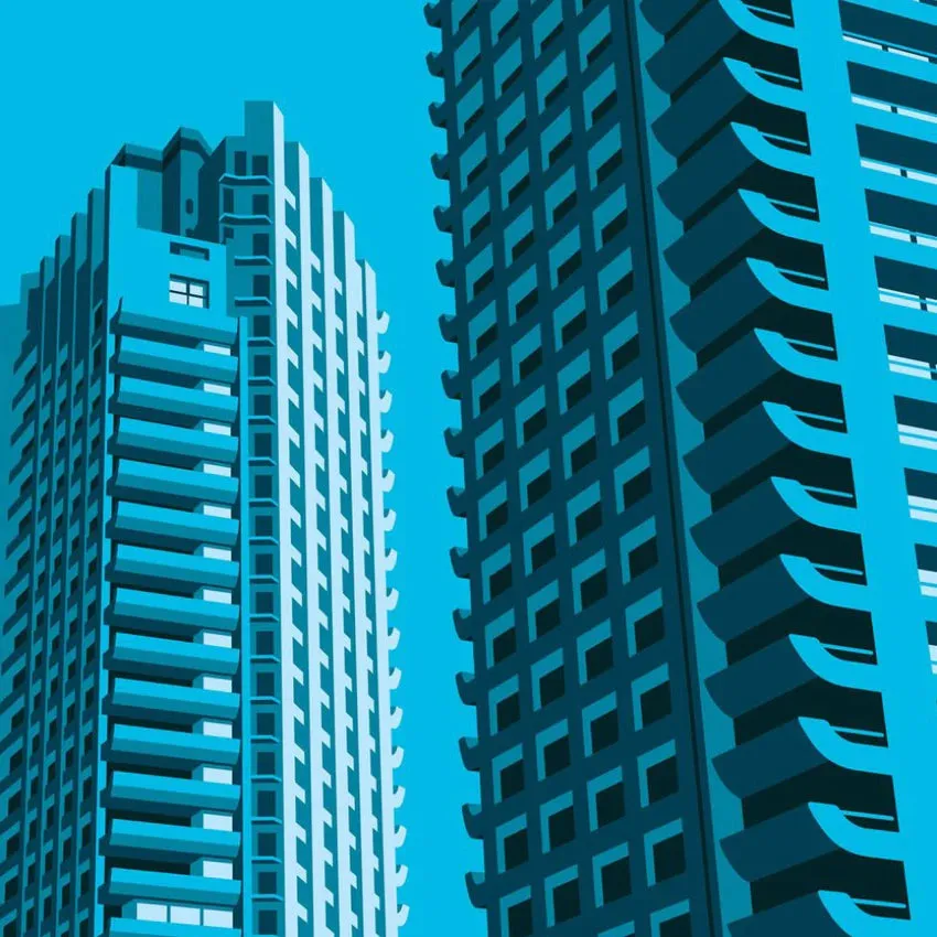 Barbican Towers Print by Dorothy