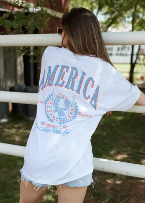 Bold America Eagle White Oversized Tee