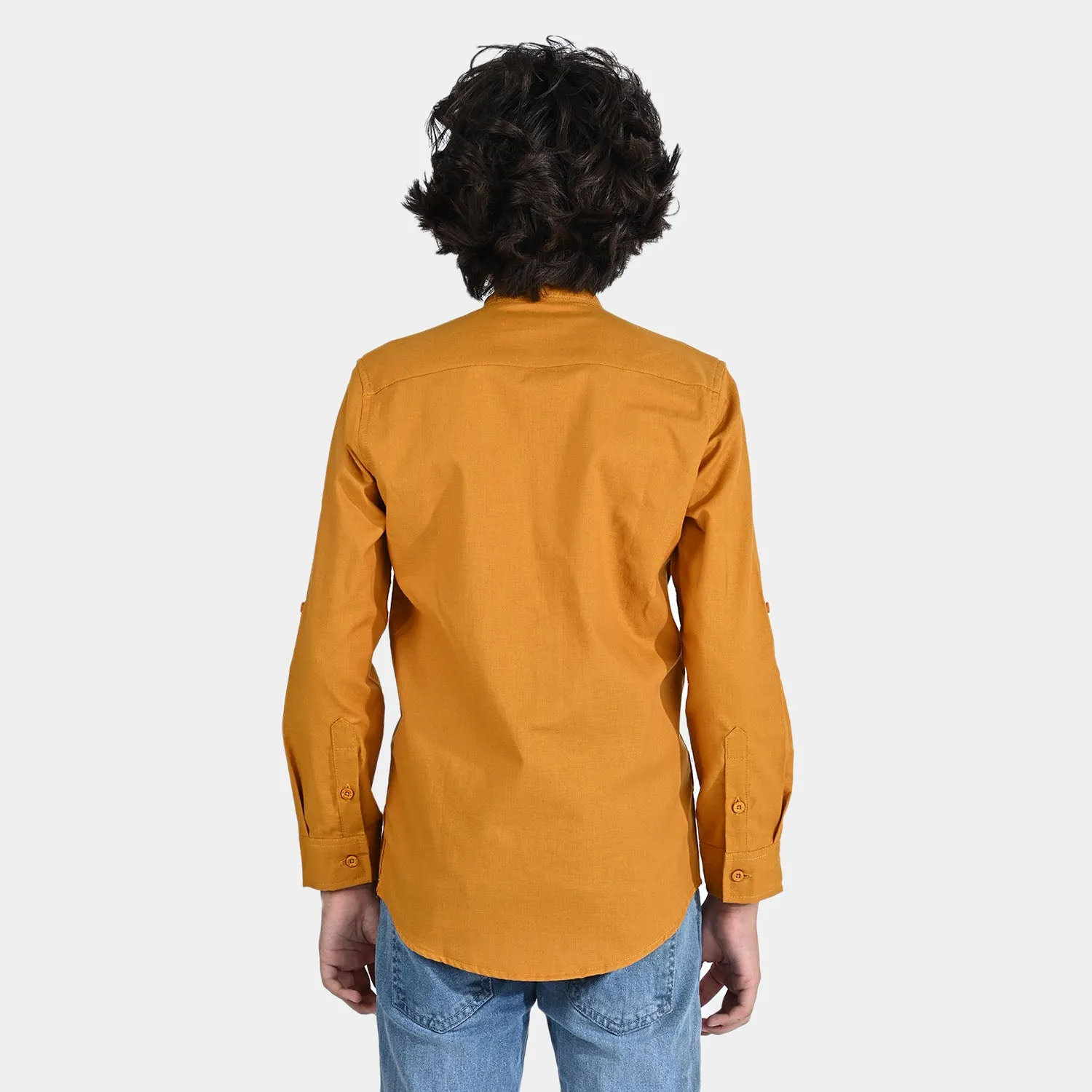 Boys Oxford Casual Shirt F/S (Gamer 018)-Mustard