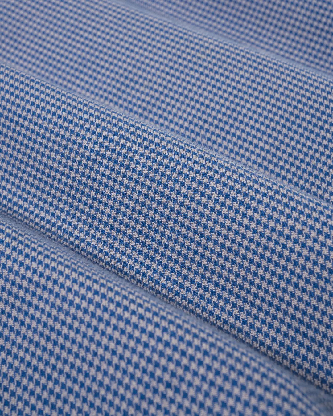 Brushed Cotton Navy Houndstooth Shirt