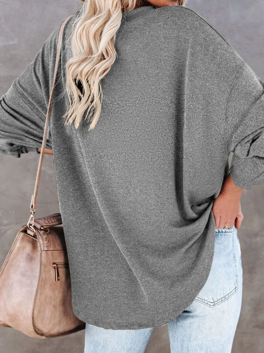 Buttoned Drop Shoulder Top