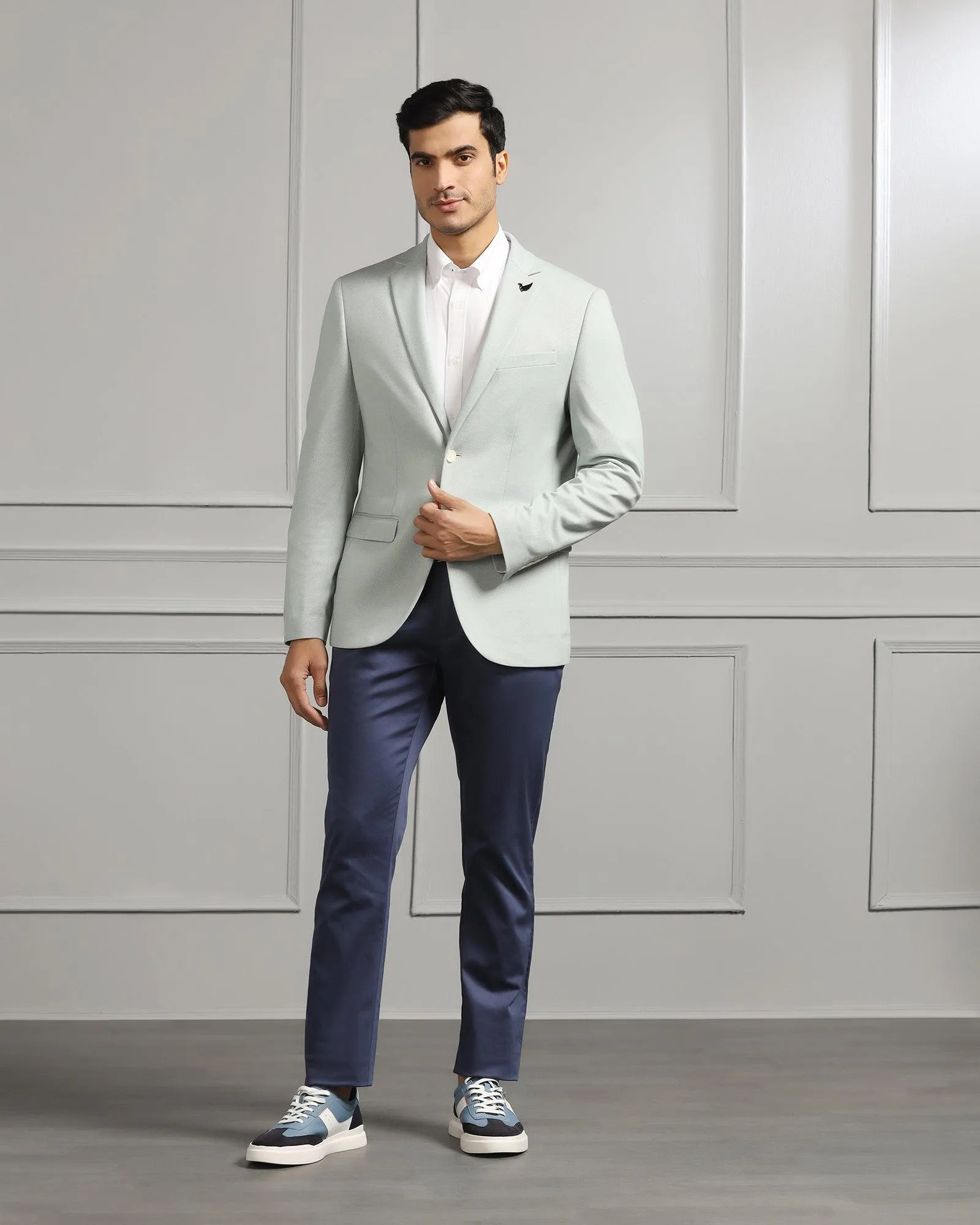 Textured Mint Casual Blazer by Ken