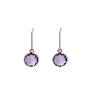 Como Collection 6mm Round Amethyst Sterling Silver Earrings