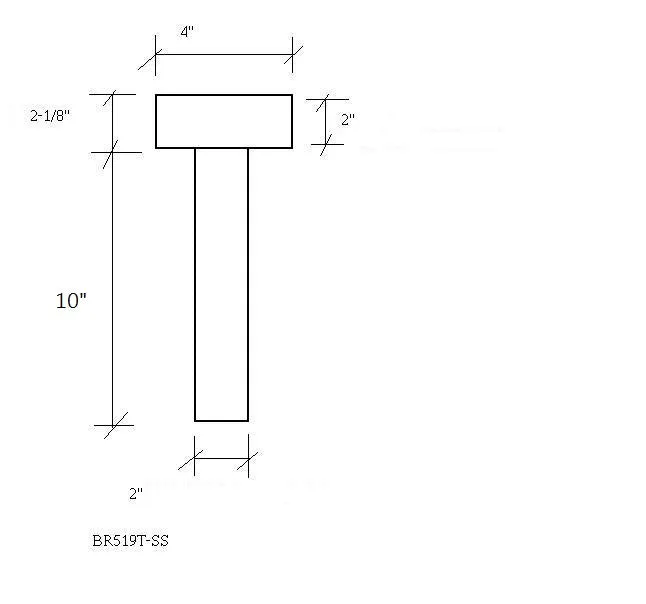 Contemporary Post Bracket for 2" Tubing