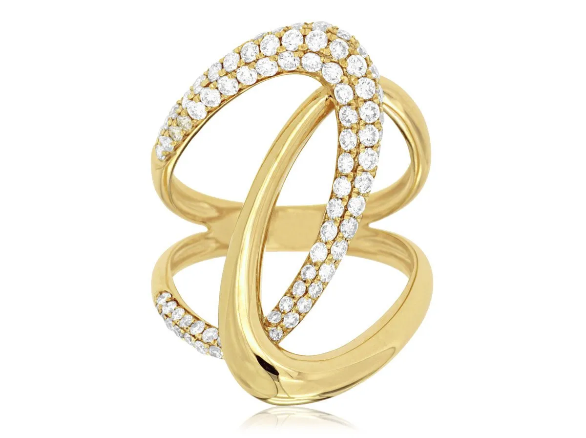 Criss-Cross Diamond Fashion Ring