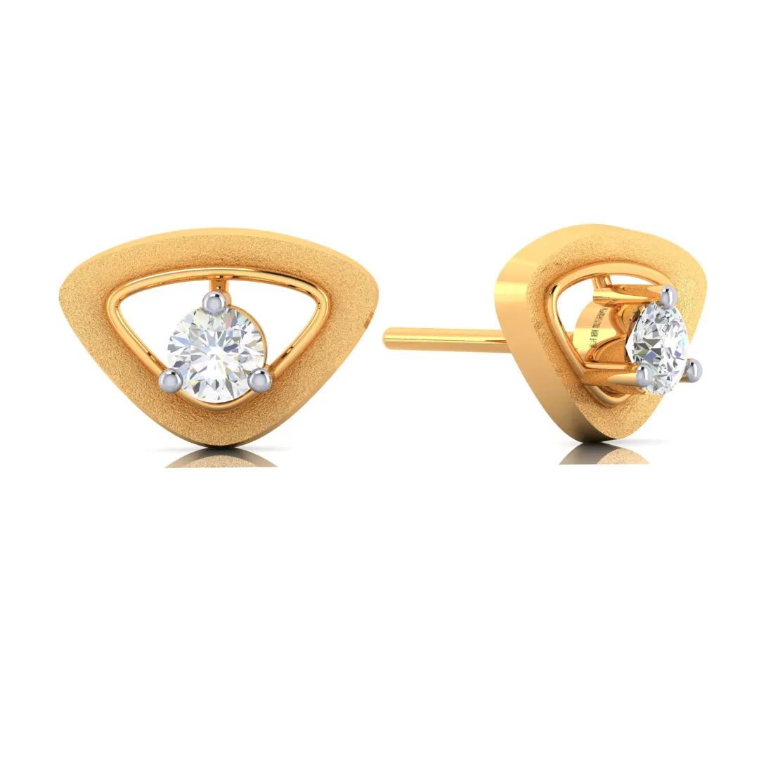 Diamond & 18k Gold Triangle Earrings