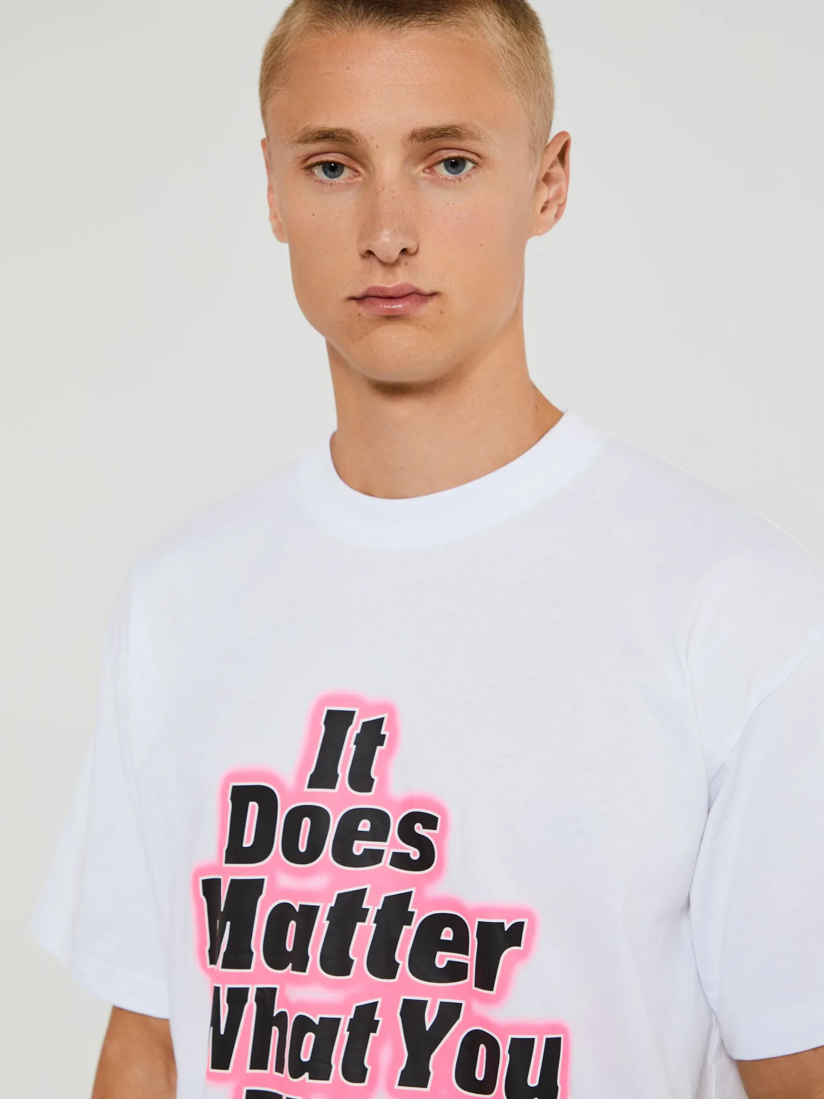 Does It Matter What You Think T-Shirt in White