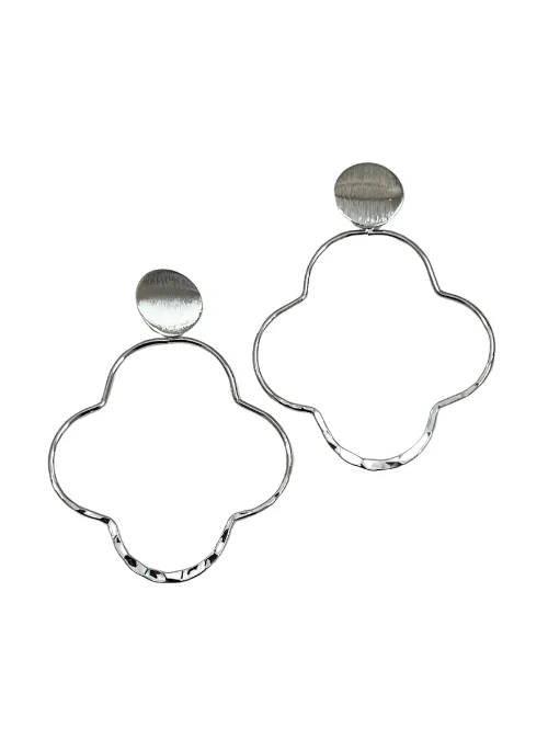 Elena Silver Statement Hoop Earrings