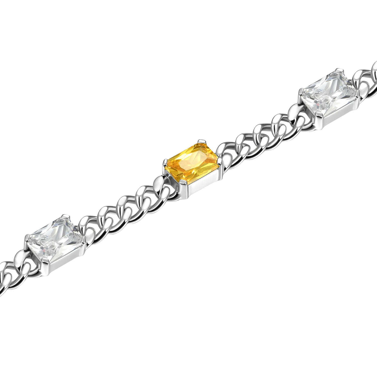 ESSENTIALS Emerald Cut Gemstone Adjustable Bracelet - 5mm