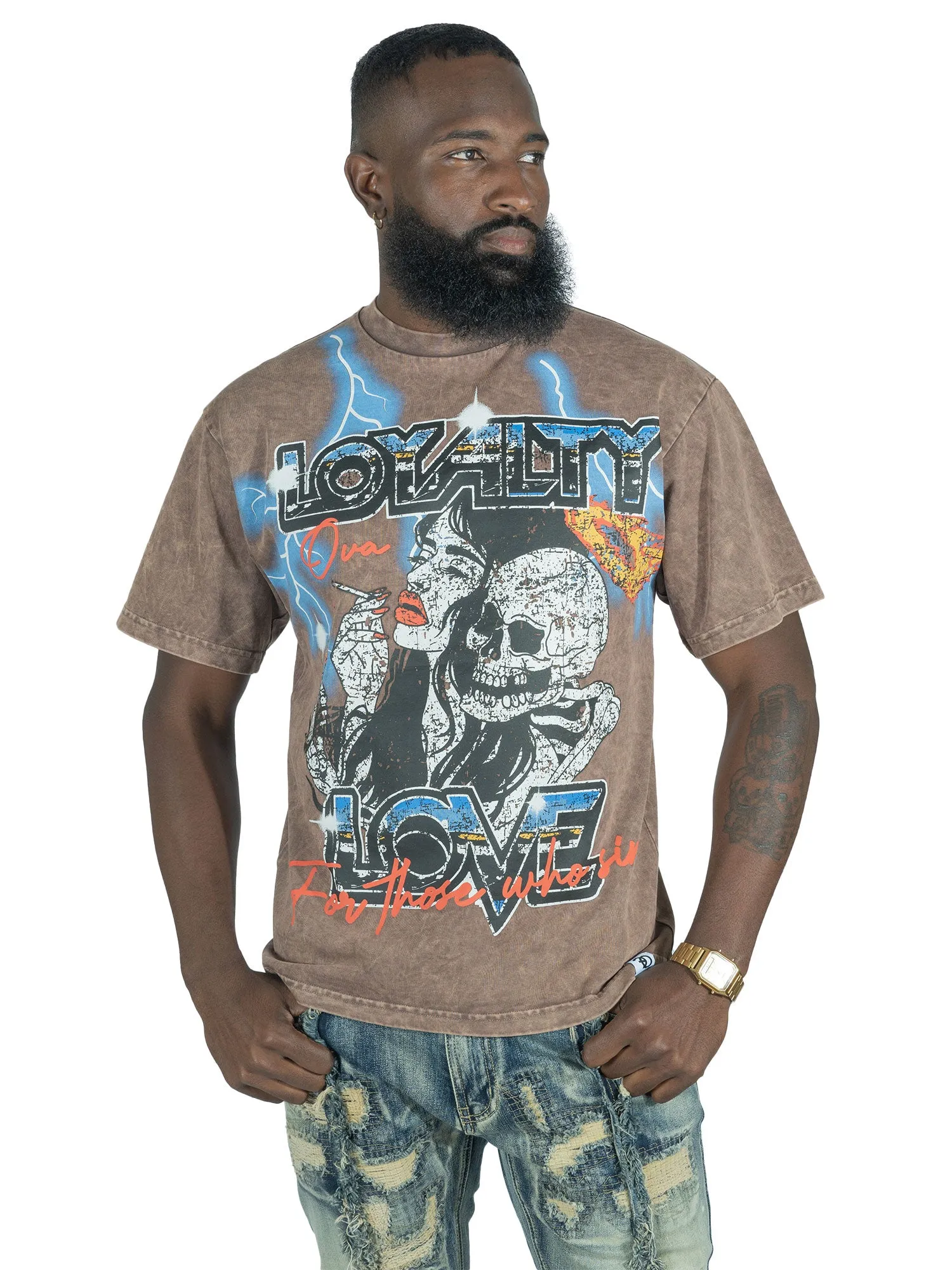 F131 "LOYALTY" Oversized Heavyweight Tee - Mocha