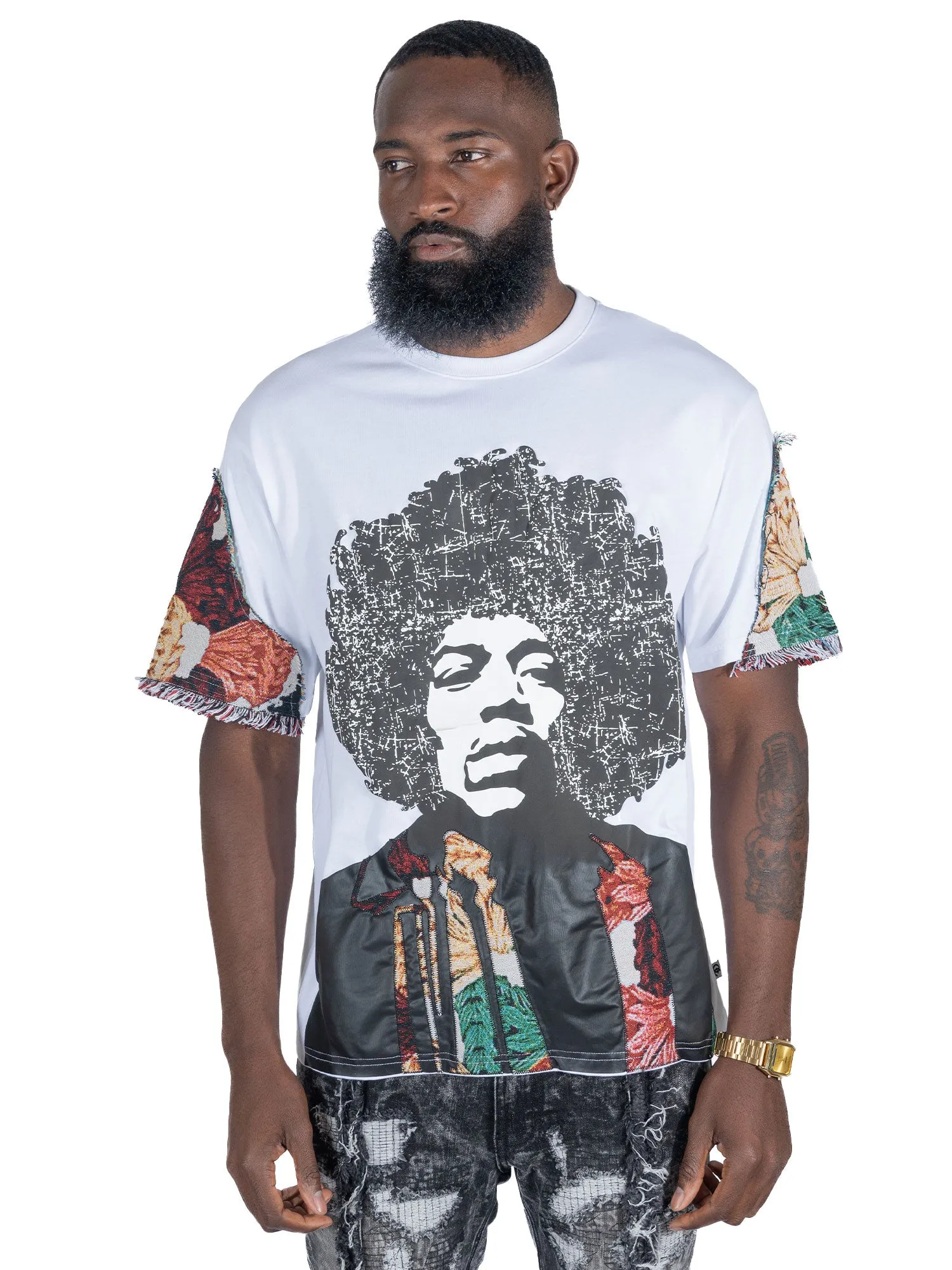 F371 The "Jimi Hendrix" Oversized Tee - White