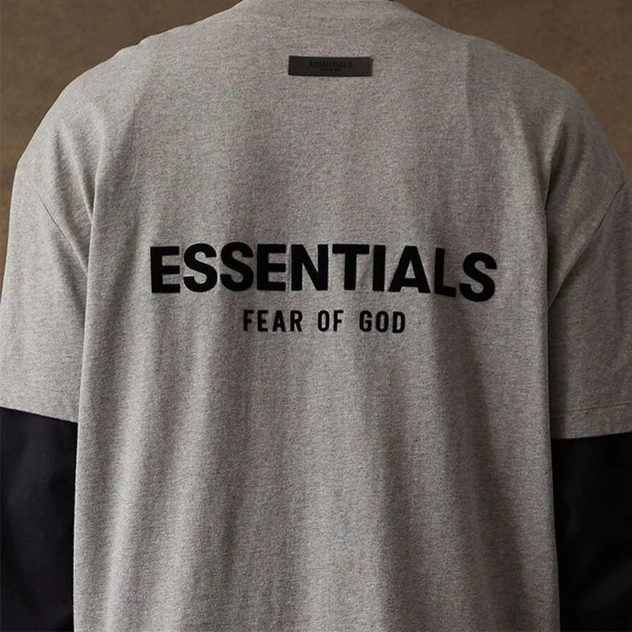 Fear of God Essentials Felt Logo Tee Dark Oatmeal