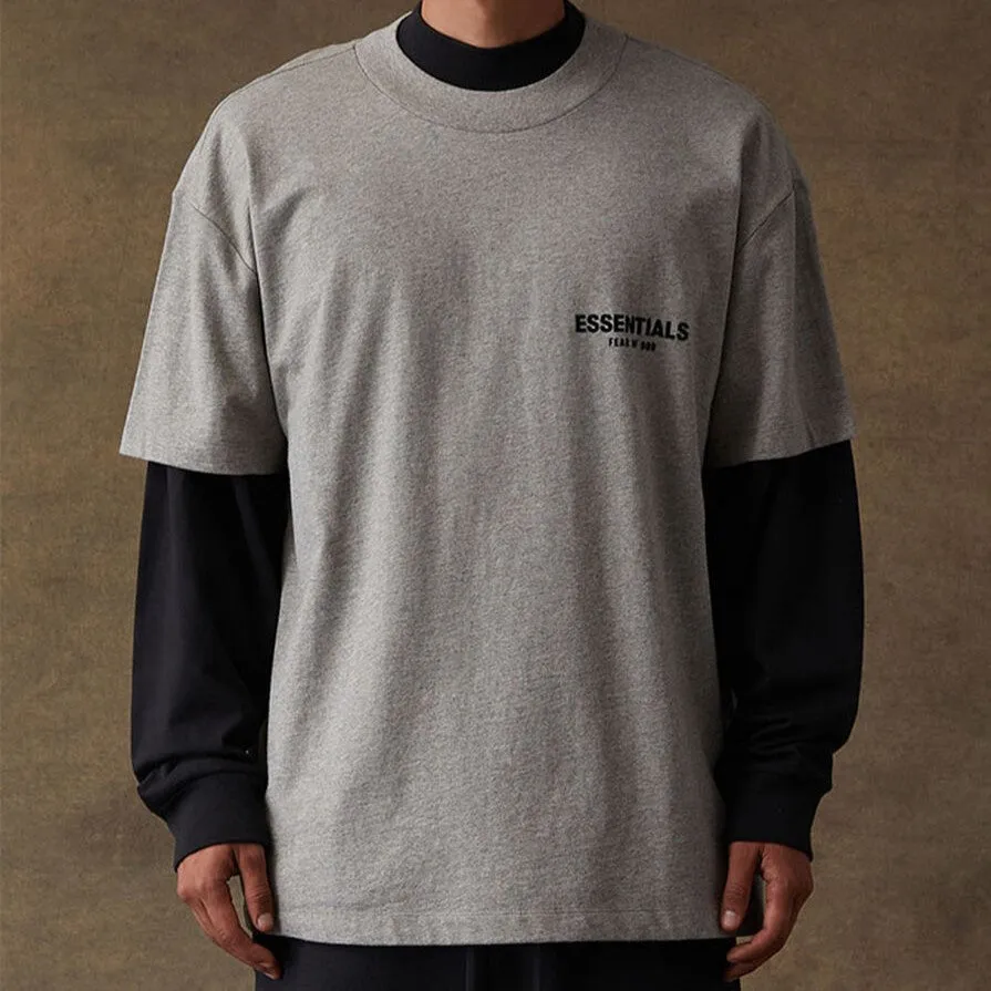 Fear of God Essentials Felt Logo Tee Dark Oatmeal