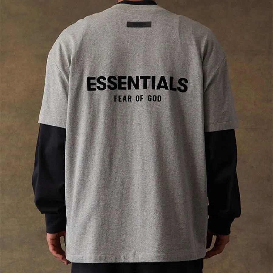 Fear of God Essentials Felt Logo Tee Dark Oatmeal