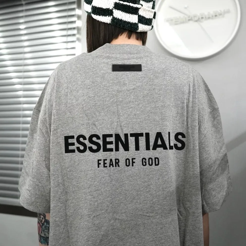 Fear of God Essentials Felt Logo Tee Dark Oatmeal