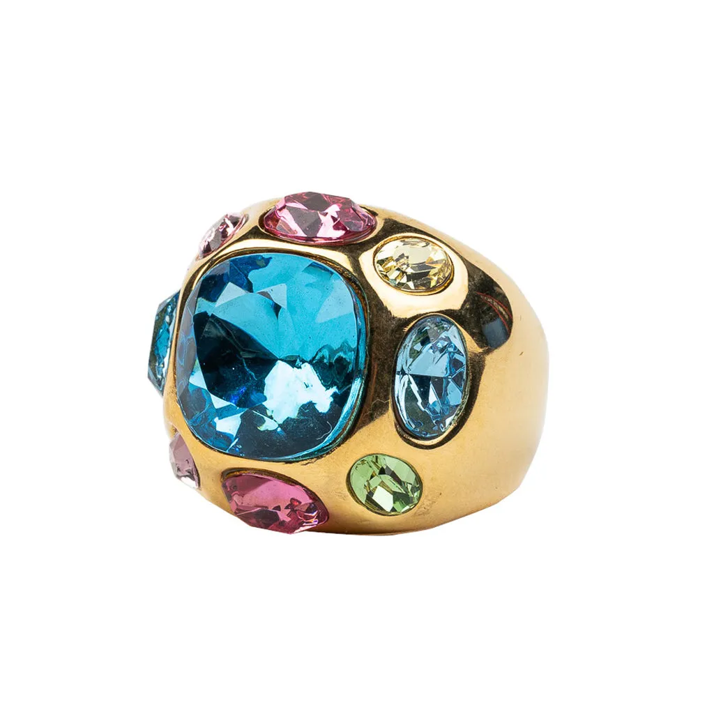 Gold and Light Multi Stones Ring