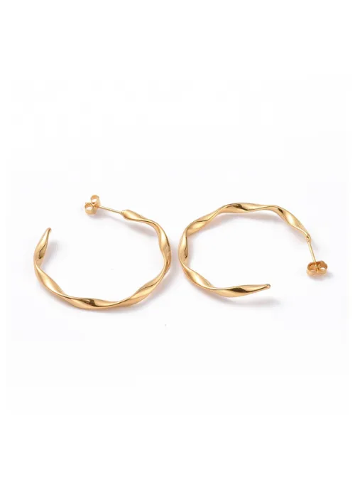 Gold Twisted Hoops