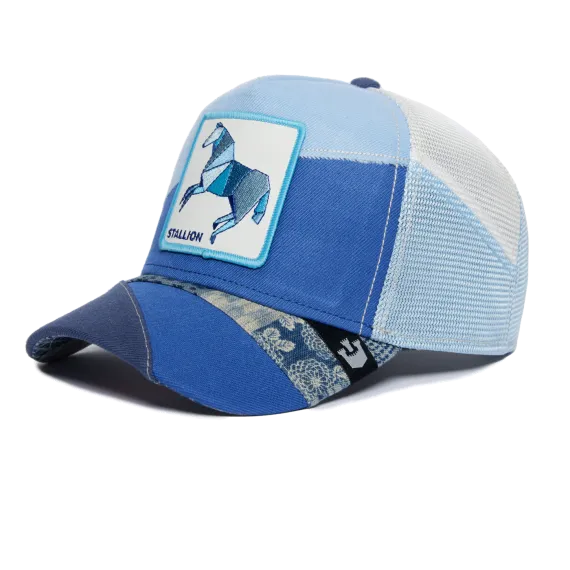 Goorin Bros Farmigami Self Reliant {Stallion} Trucker Hat (Blue)