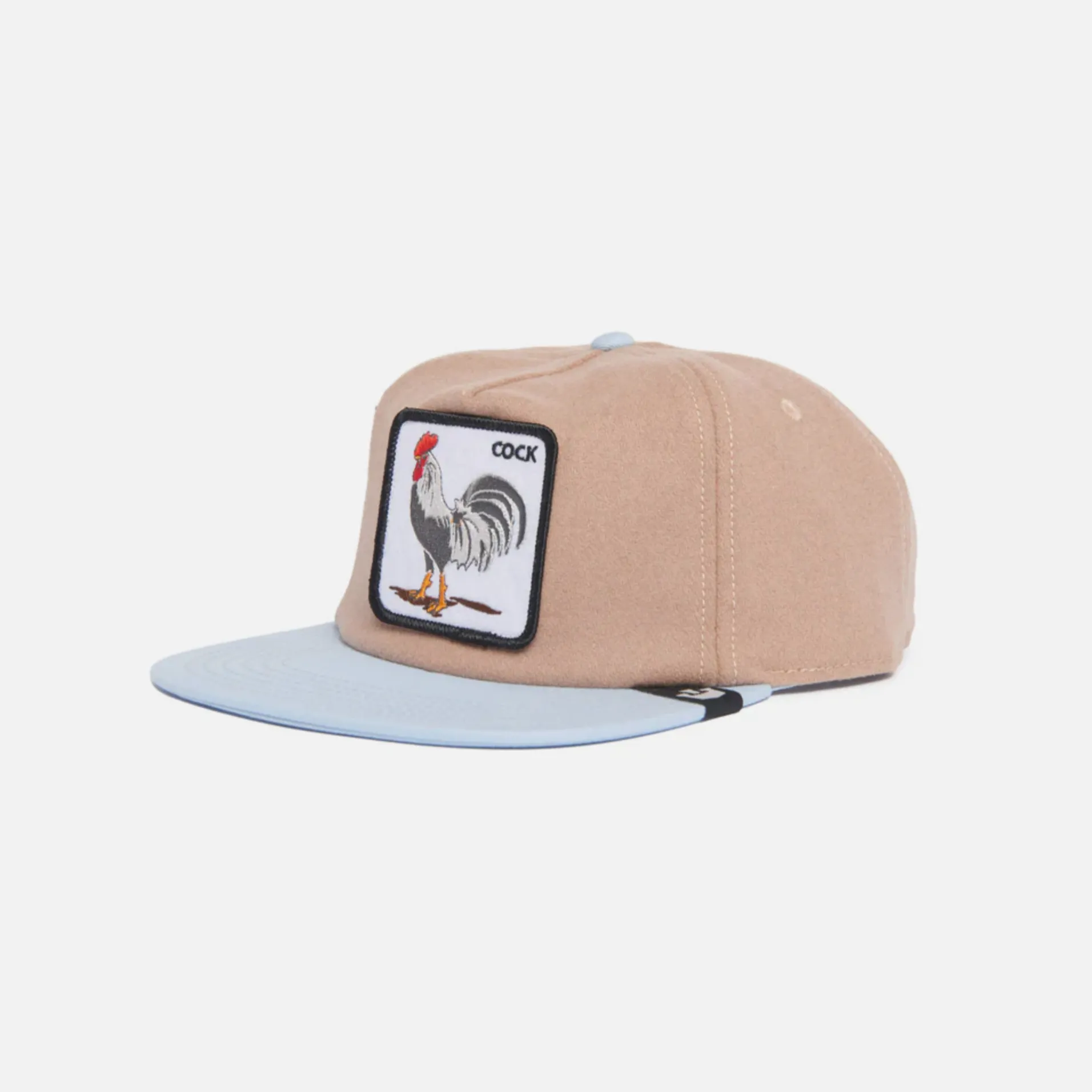 Goorin Bros Free Range {Cock} Flat Brim Trucker Hat (Tan)