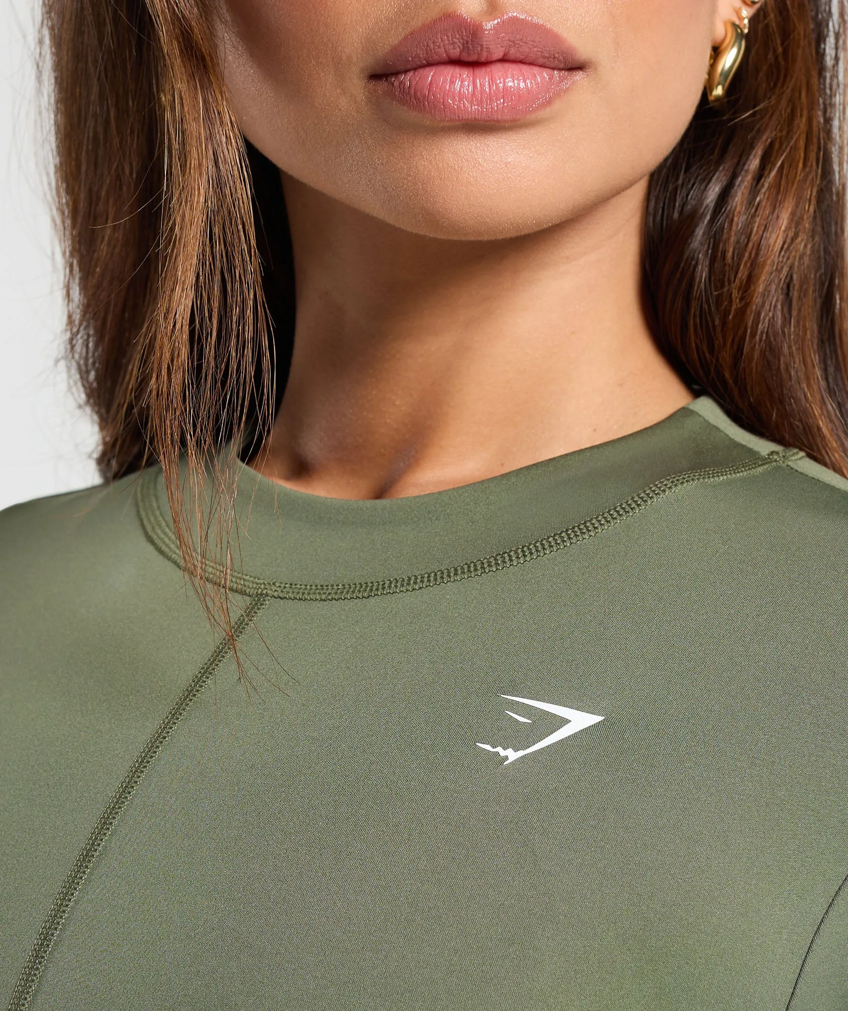 Gymshark Everyday High Neck Long Sleeve Top - Core Olive