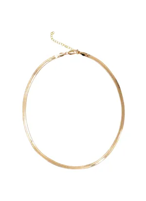 Hailey Gold Herringbone Necklace 16"