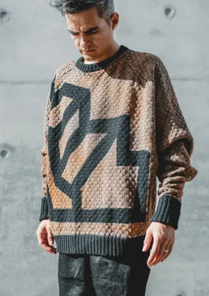 HANDPAINTED - SWEATER OVERSIZE - KNIT PEARL black painted