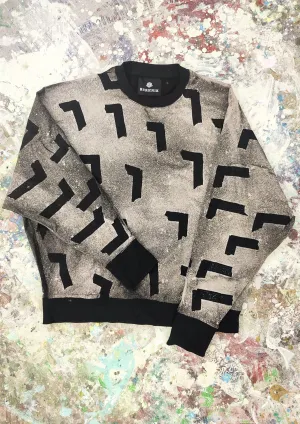 HANDPAINTED - SWEATER OVERSIZED - COTTON JERSEY black painted