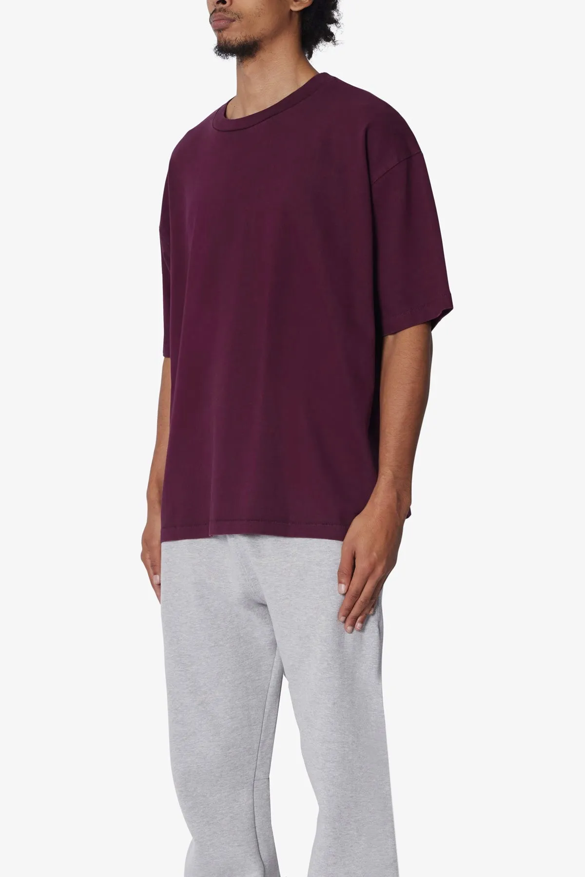 Heavy Every Day Boxy Tee - Burgundy