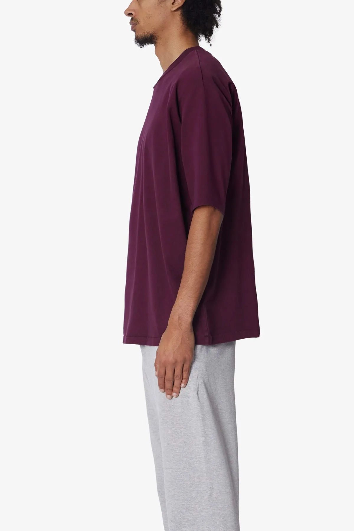 Heavy Every Day Boxy Tee - Burgundy