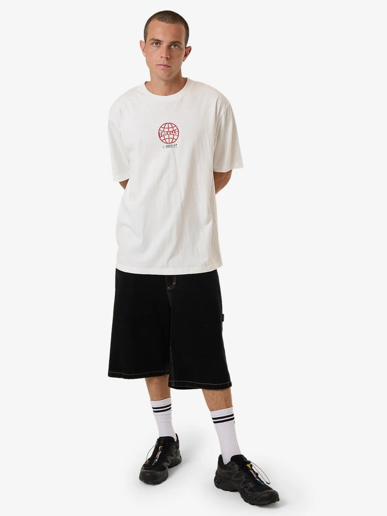 Hidden Agenda Oversize Fit Tee - Dirty White