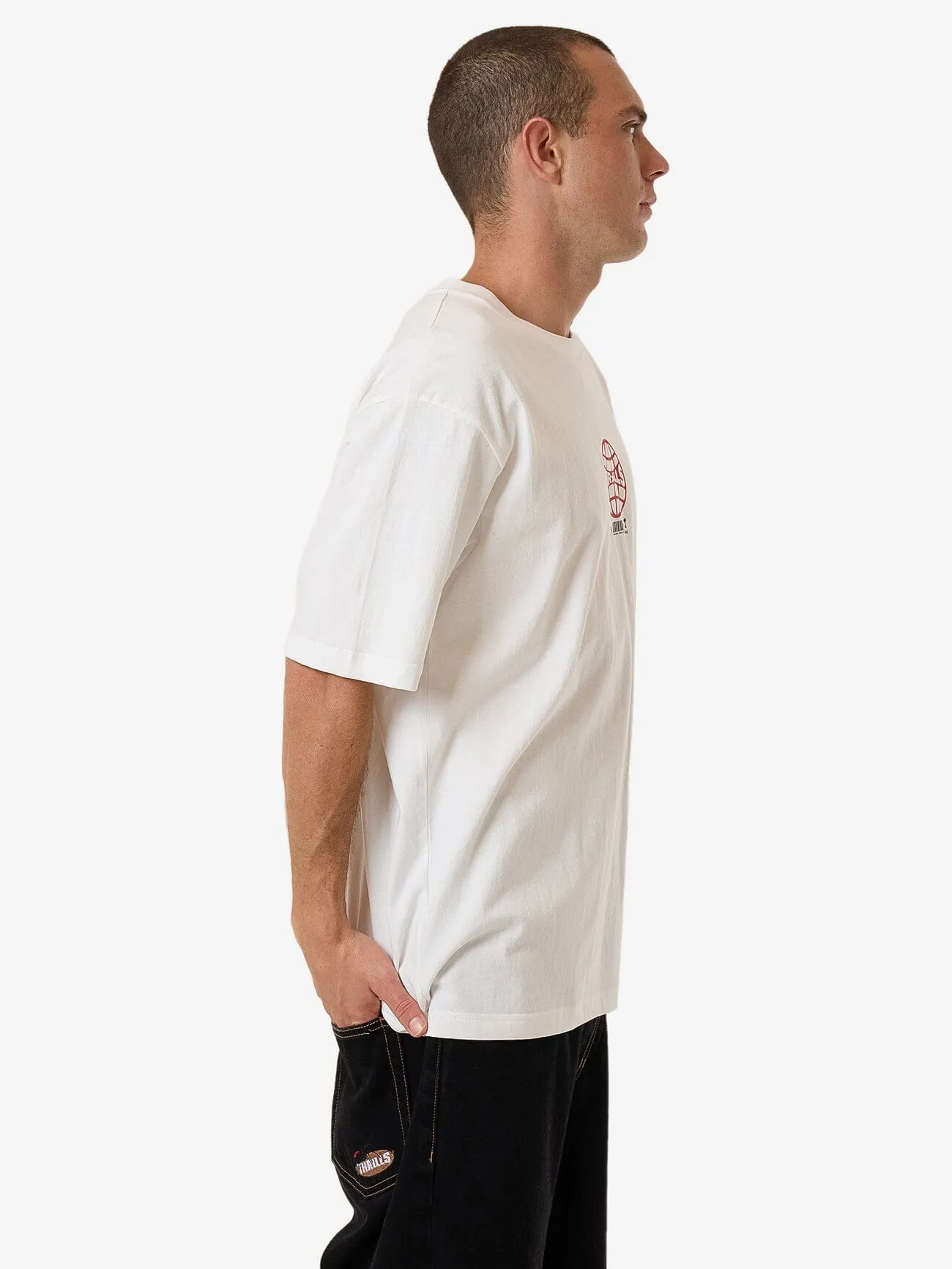 Hidden Agenda Oversize Fit Tee - Dirty White