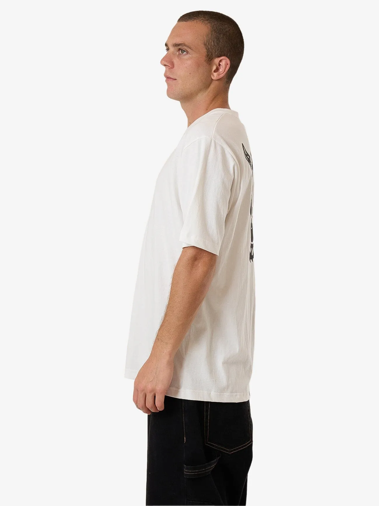 Hidden Agenda Oversize Fit Tee - Dirty White